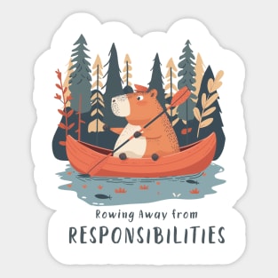 Rowing Away from Responsibilities Sticker